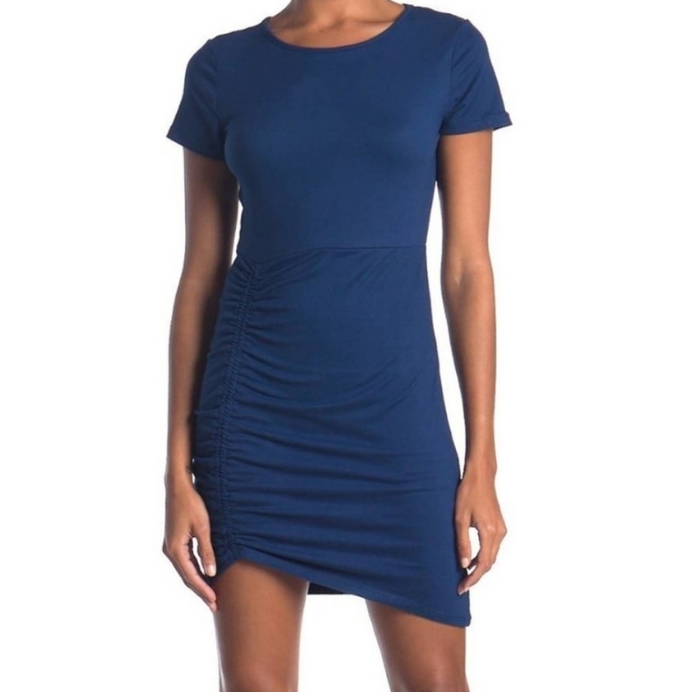 Vanity Room - Ruched Side Bodycon T-Shirt Dress